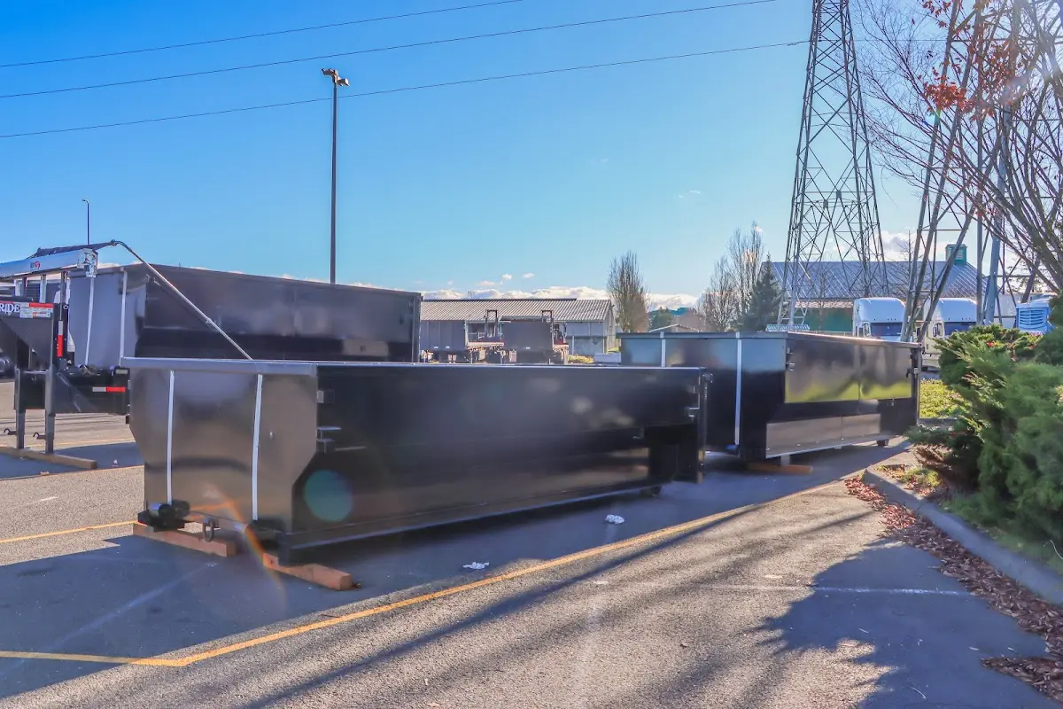Roll-off dumpster ready for waste disposal at job site for Construction Dumpster Rental in La Vista